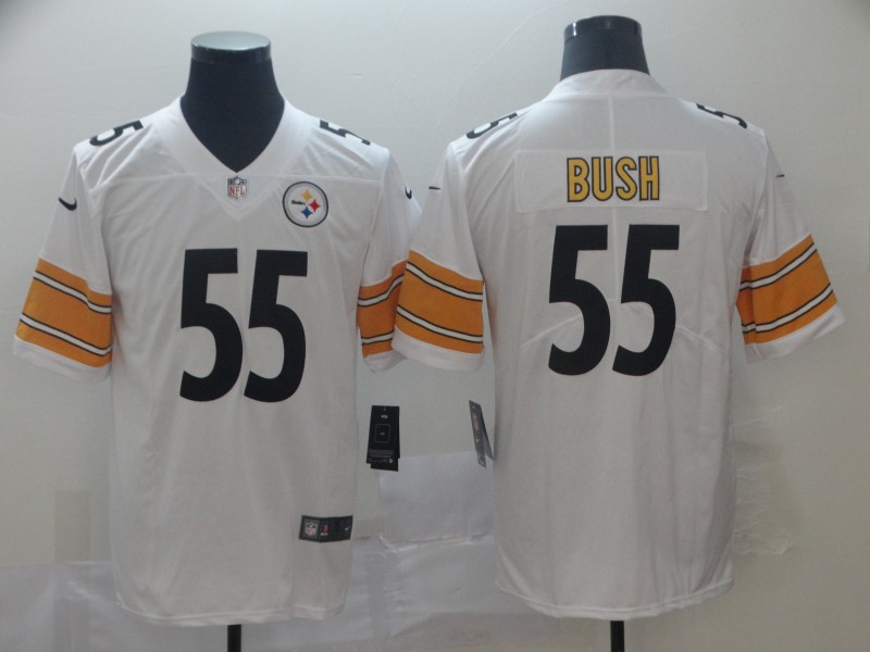 Men's Pittsburgh Steelers #55 Devin Bush White Vapor Untouchable Limited Stitched NFL Jersey